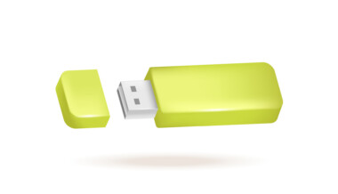 Portable flash drive 3d vector illustration