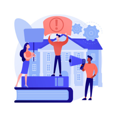 Student activism abstract concept vector illustration. Student activism abstract concept vector illustration. Campus activism, political and environmental change, economic and social movement, student group, social media posting abstract metaphor.